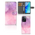 Hoesje PPO A57 | A57s | A77 4G Pink Purple Paint design met kaartvakjes en beschermende TPU-siliconen