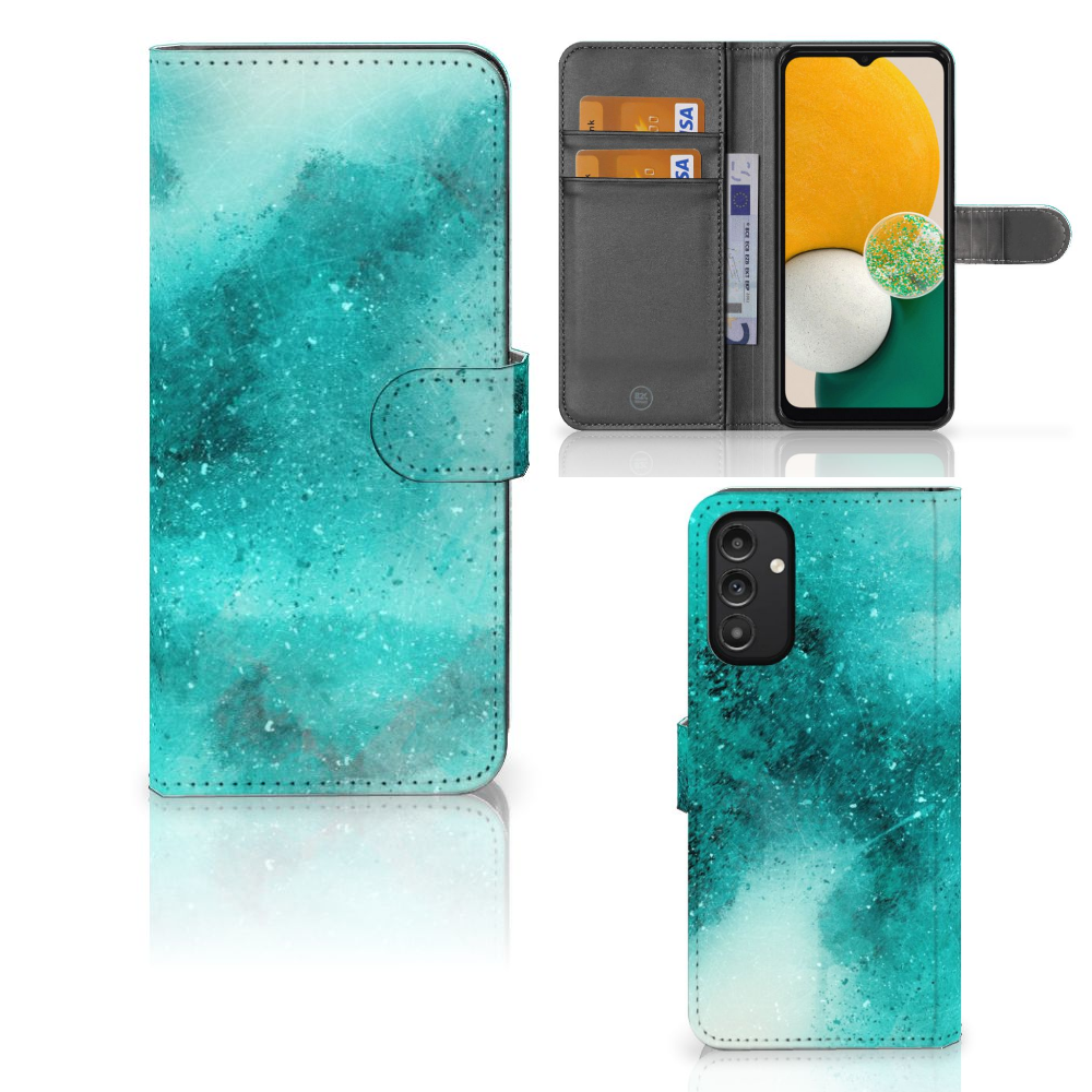 Samsung Galaxy A14 4G hoesje Painting Blue voorzijde interne view