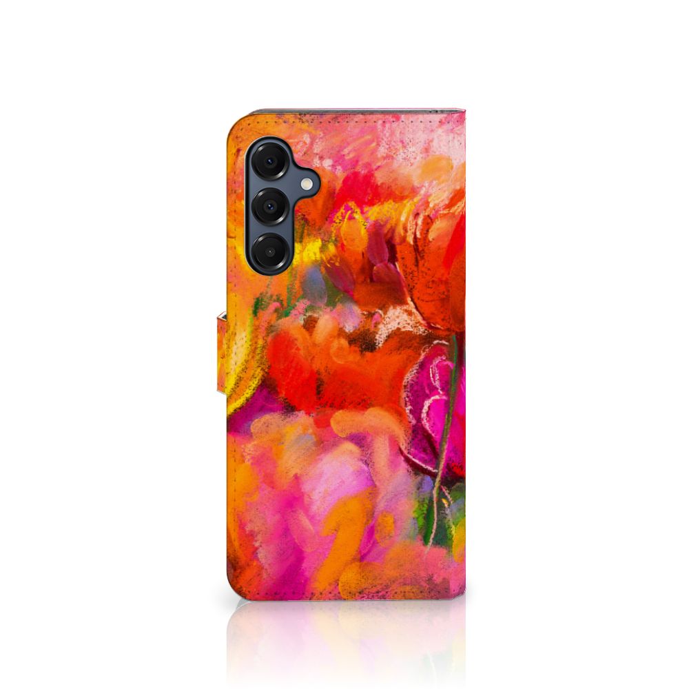 Hoesje Samsung Galaxy A16 4G/5G Tulips telefoonhoesje kleurrijk design tulpen aanzicht