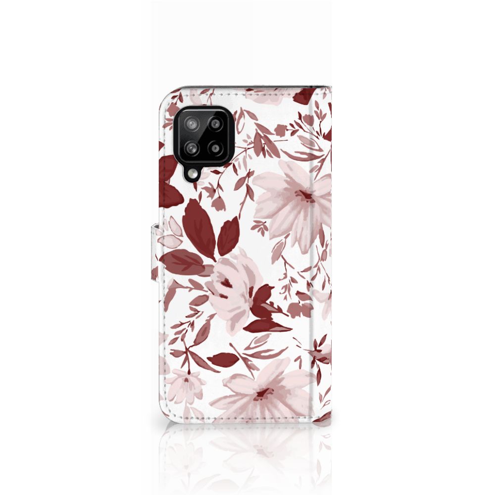 Hoesje Samsung Galaxy A22 4G M22 Watercolor Flowers bloemendessin zijaanzicht
