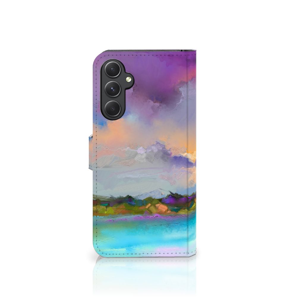 Hoesje Samsung Galaxy A24 4G Boat design abstracte boot kleuren paars blauw groen
