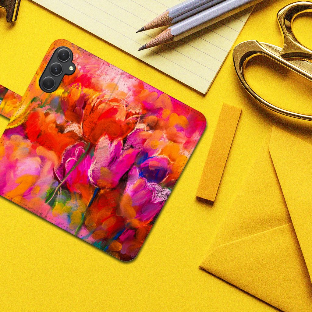 Hoesje Samsung Galaxy A24 4G Tulips met kleurrijke tulpen, perfect als cadeau voor bescherming en uitstraling 🌷.