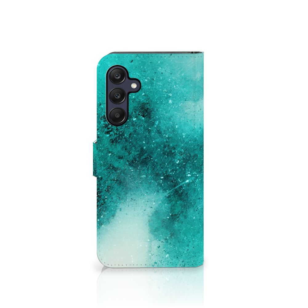 Samsung Galaxy A25 hoesje Painting Blue voorkant met blauw palet design