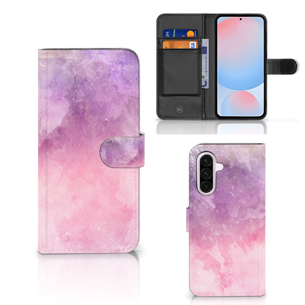 Hoesje Samsung Galaxy A56 Pink Purple Paint bookcase model roze paars design