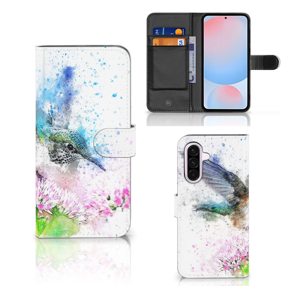 Hoesje Samsung Galaxy A56 Vogel kolibrie bloem design vooraanzicht