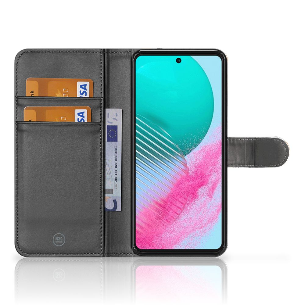 Samsung Galaxy M54 hoesje Watercolor Tiger aanzicht binnenkant kaarten