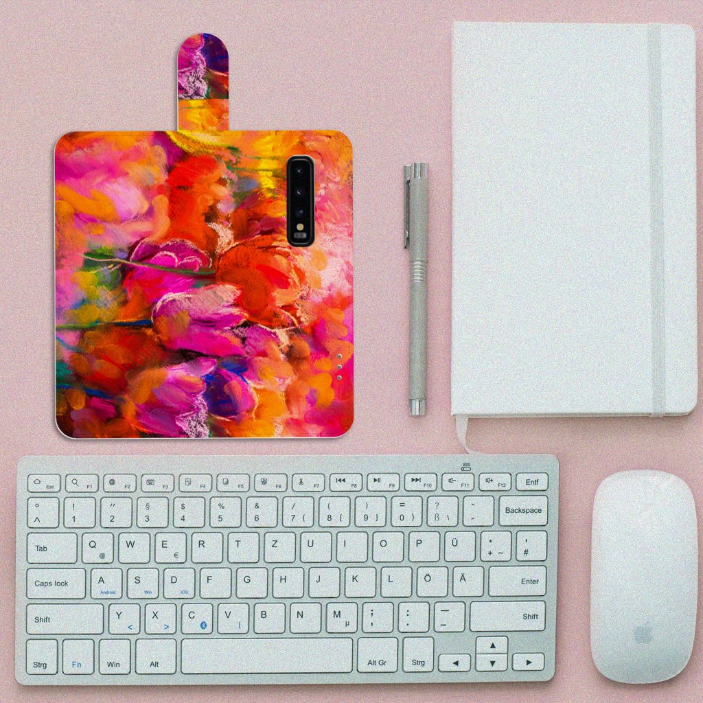 Hoesje Samsung Galaxy S10 Tulips kleurrijk design bloemen bovenaanzicht