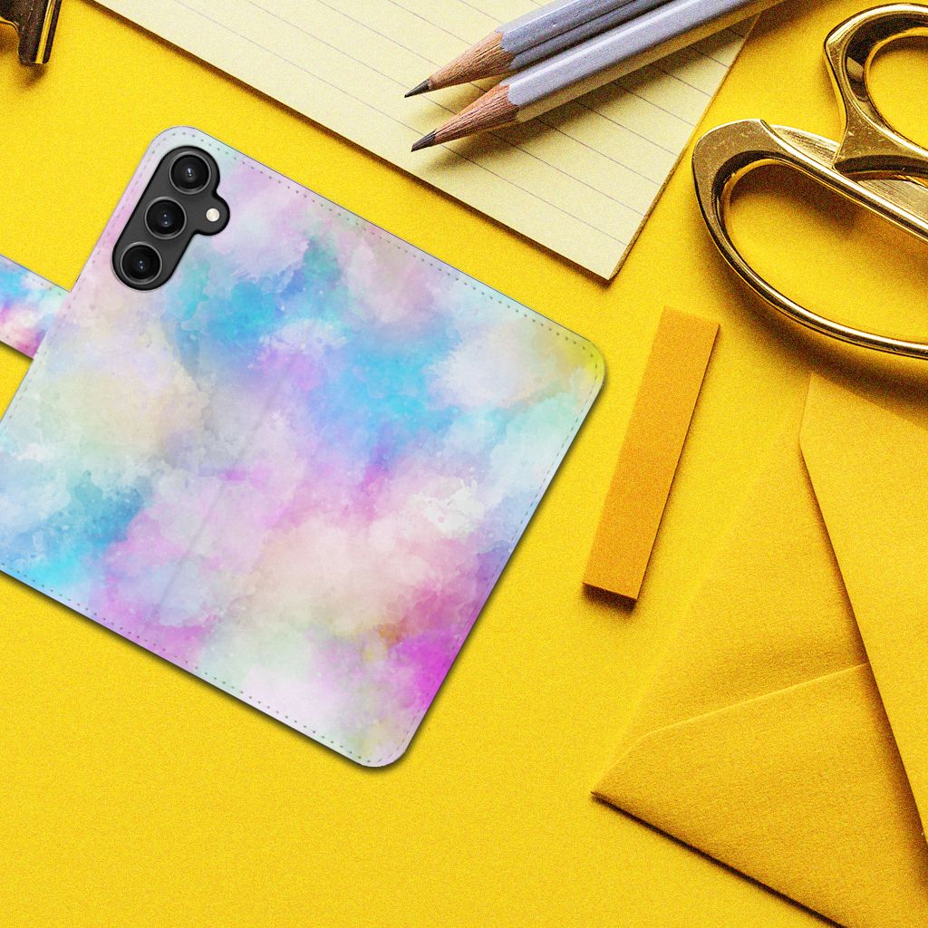 Hoesje Samsung Galaxy S23 FE Watercolor Light designnaam pastelkleuren aanzicht