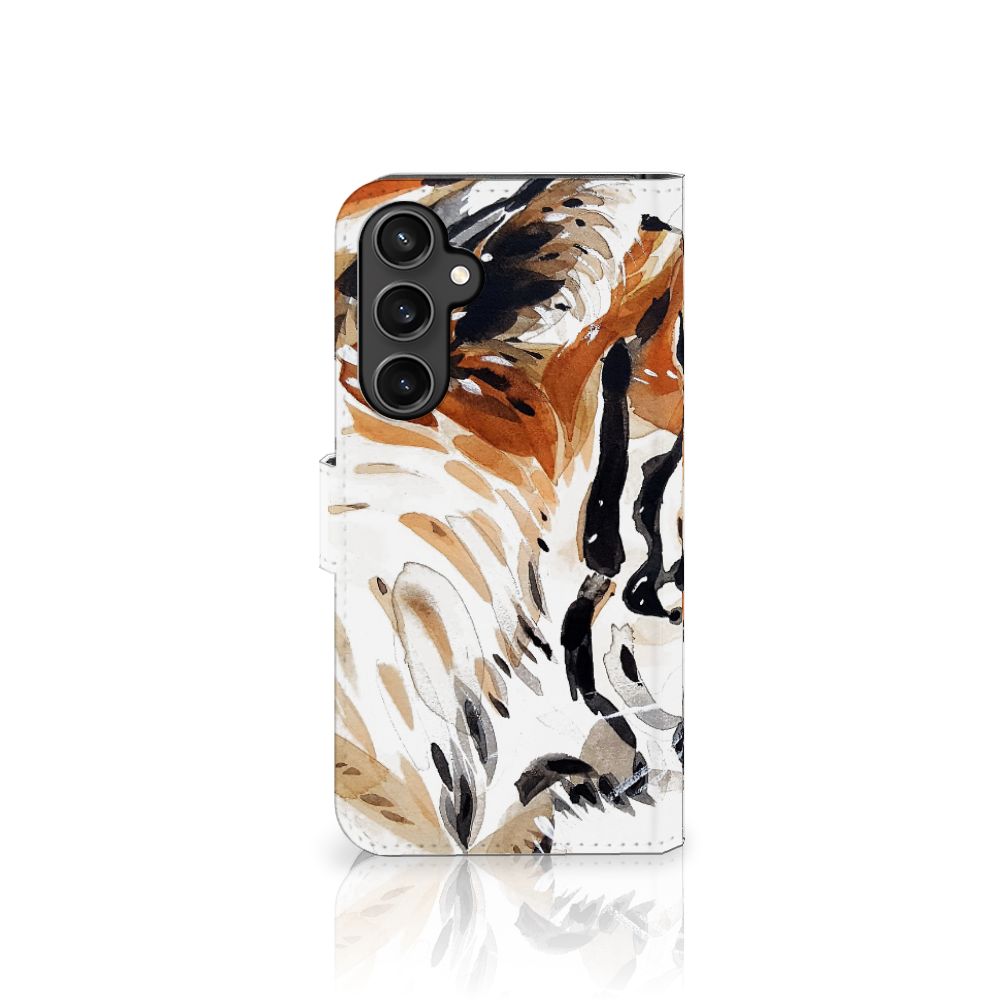 Samsung Galaxy S23 FE hoesje Watercolor Tiger zijaanzicht