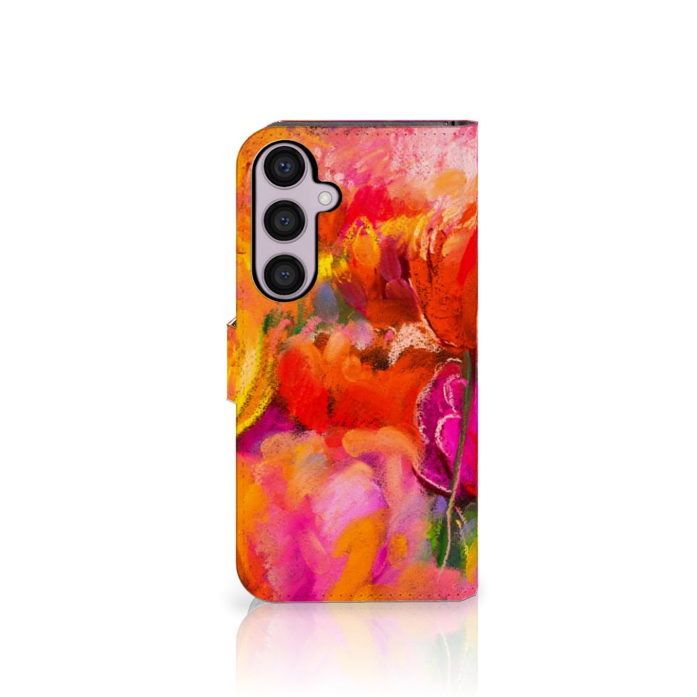 Hoesje Samsung Galaxy S24 Plus Tulips met kleurrijk tulpen design, ideaal als cadeau 🎁 voor bescherming en gebruiksgemak.
