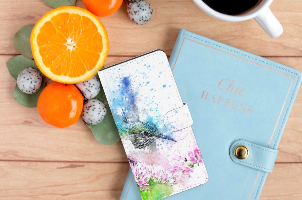 Hoesje Samsung Galaxy S24 Ultra Vogel design kolibrie bloemen bovenaanzicht