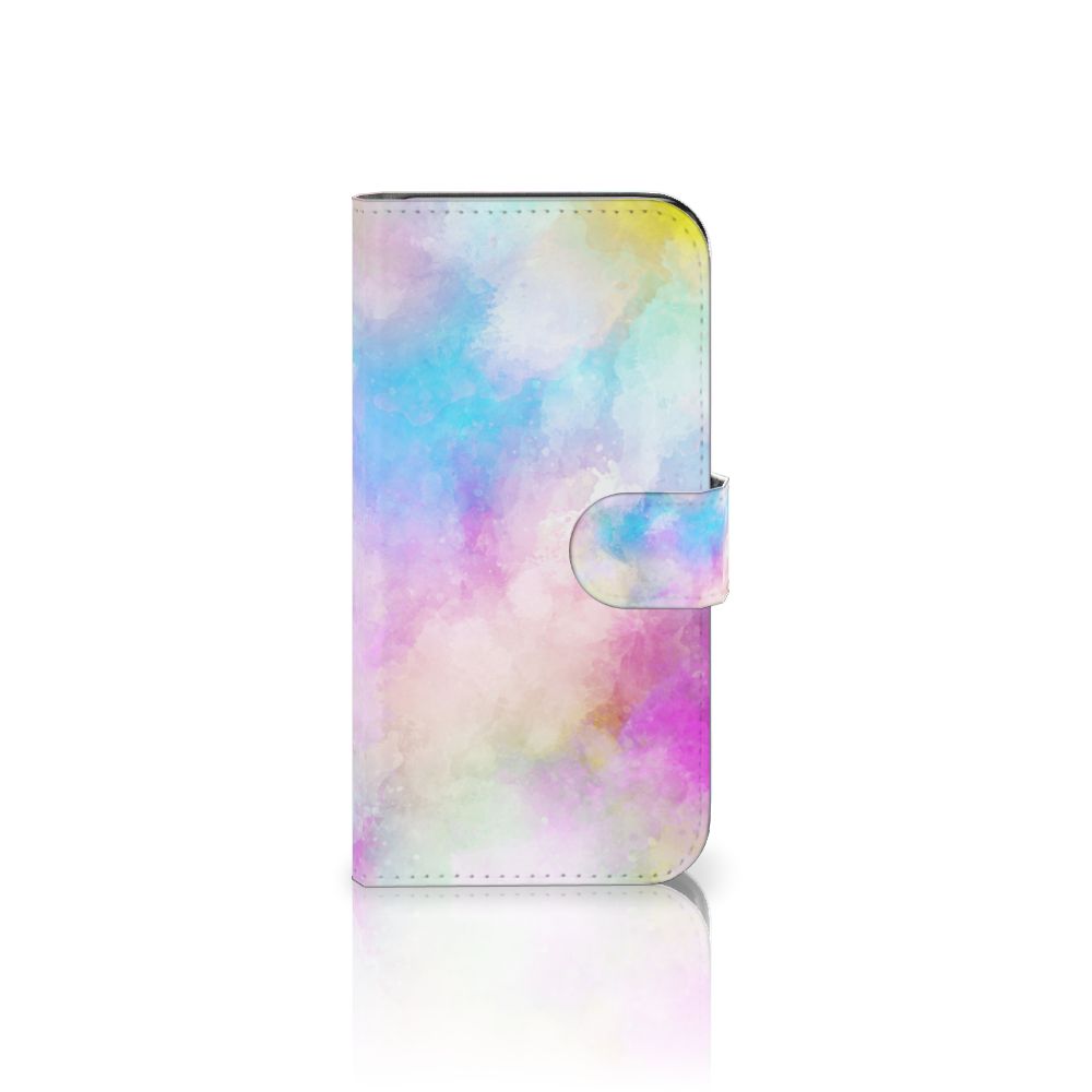 Hoesje Samsung Galaxy S24 Watercolor Light portefeuille ontwerp pastelkleuren aanzicht