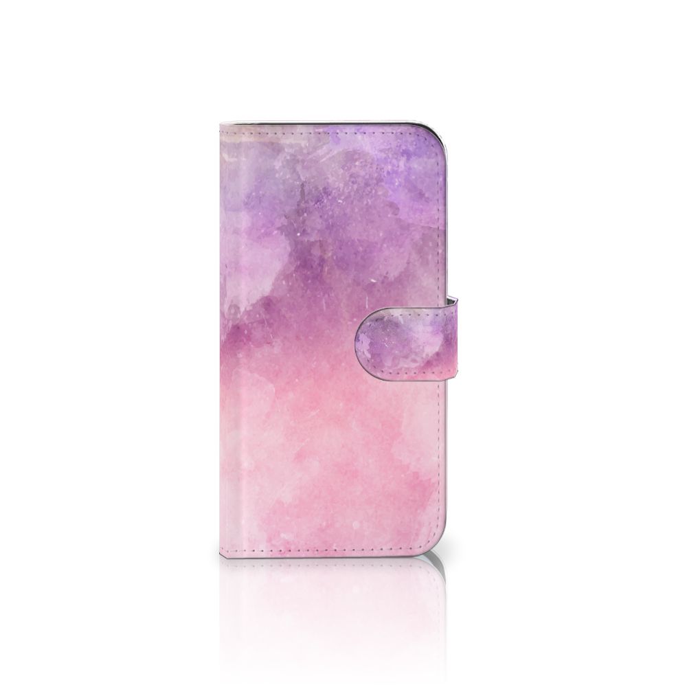 Hoesje Samsung Galaxy S25 Pink Purple Paint bookcase design roze paarse verf aanzicht
