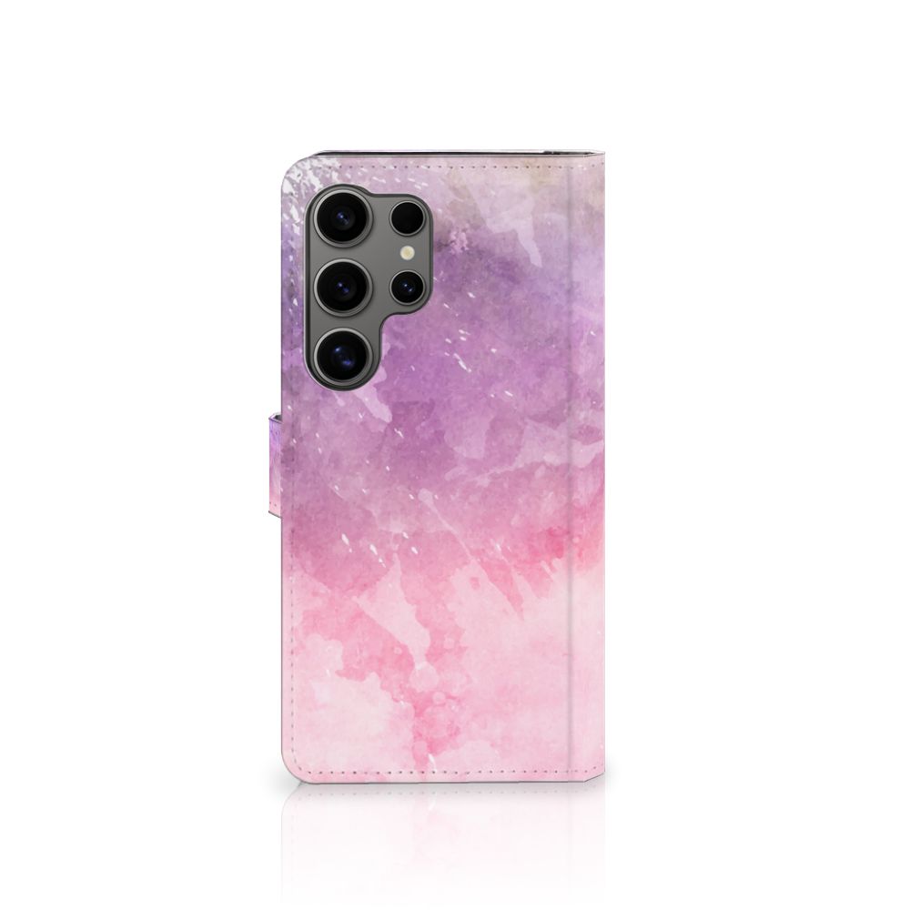 Hoesje Samsung Galaxy S25 Ultra Pink Purple Paint bookcase waterverf voorkant