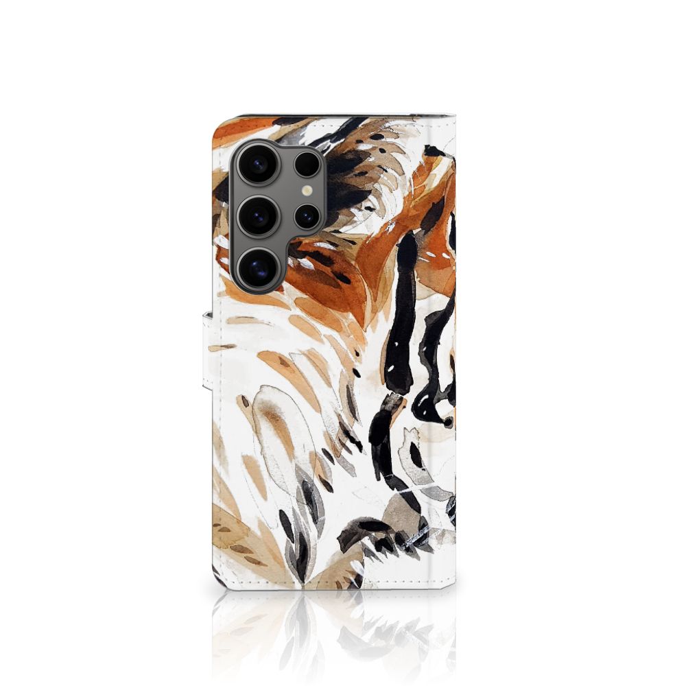 Samsung Galaxy S25 Ultra hoesje Watercolor Tiger voorkant