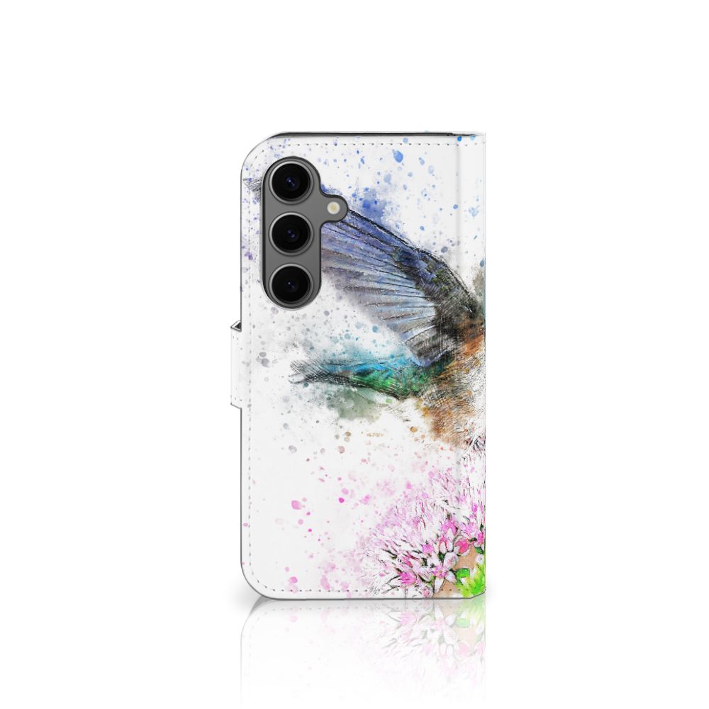 Hoesje Samsung Galaxy S25 Vogel kolibrie bloem design voorkant
