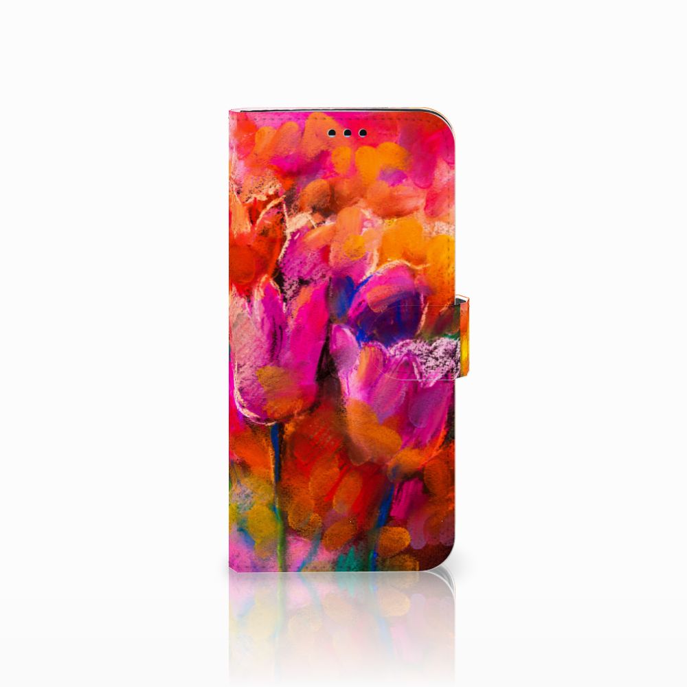 Hoesje Samsung Galaxy S9 Plus Tulips telefoonhoesje kleurrijk tulpen ontwerp voorkant