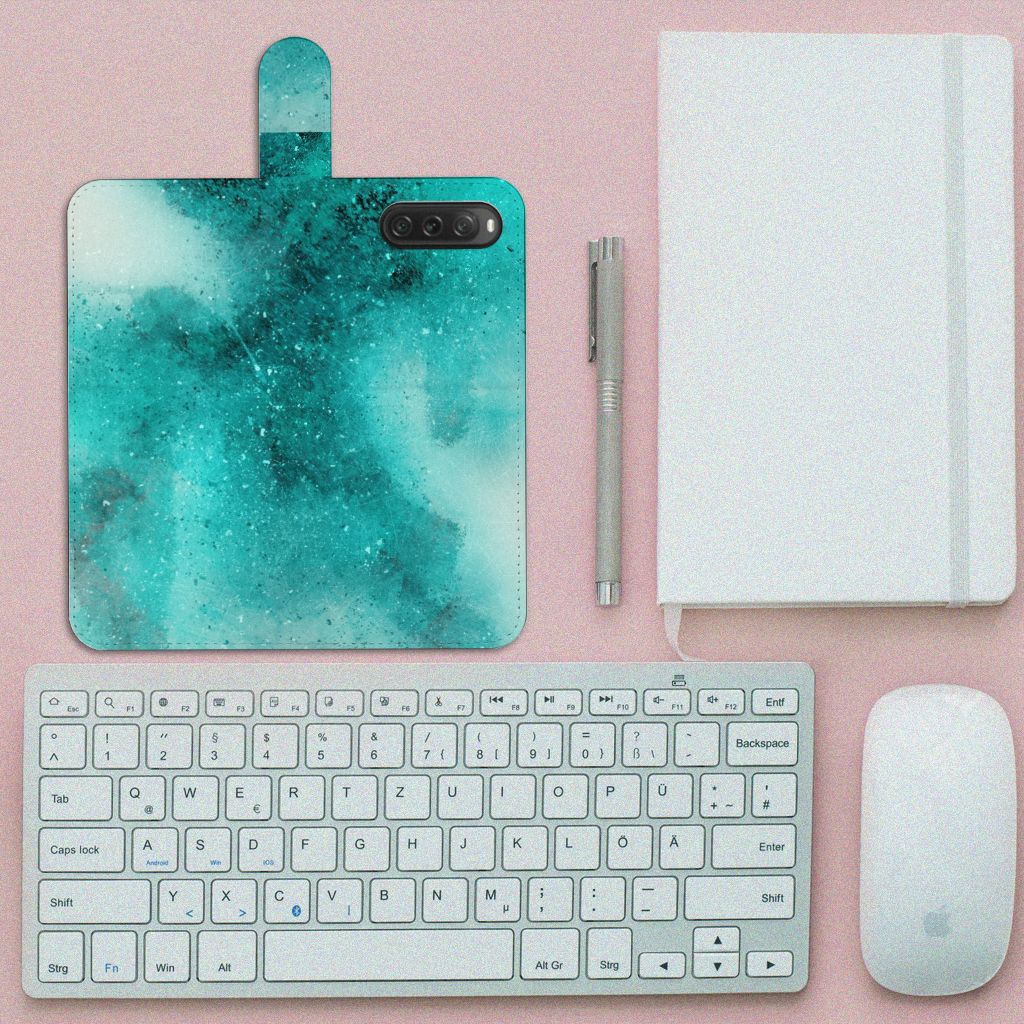 Sony Xperia 10 V Hoesje Painting Blue Aanzicht.