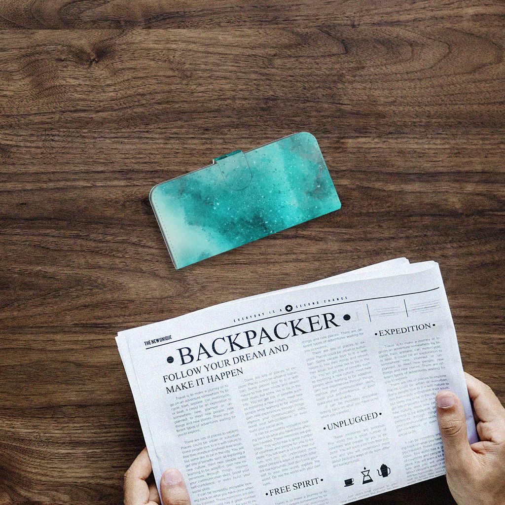 Sony Xperia 10 V Hoesje Painting Blue Vooraanzicht.