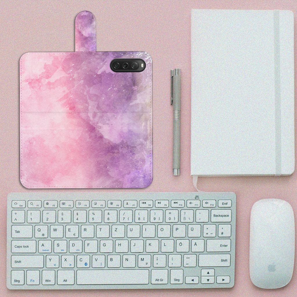 Hoesje Sony Xperia 10 V Pink Purple Paint design roze paars aanzicht