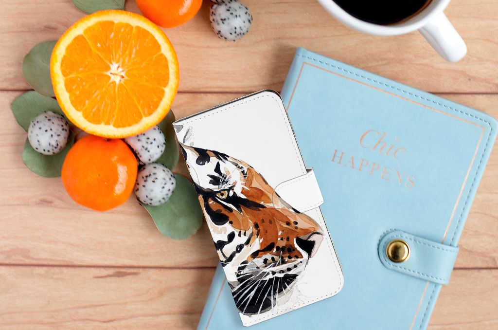 Hoesje Xiaomi 13 Watercolor Tiger design tijger abstract aanzicht