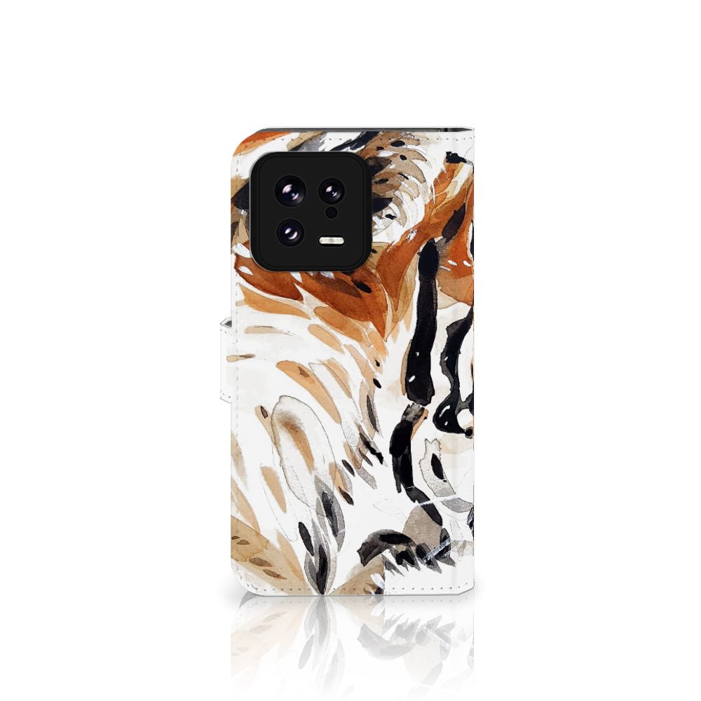 Hoesje Xiaomi 13 Watercolor Tiger tijger ontwerp voorkant