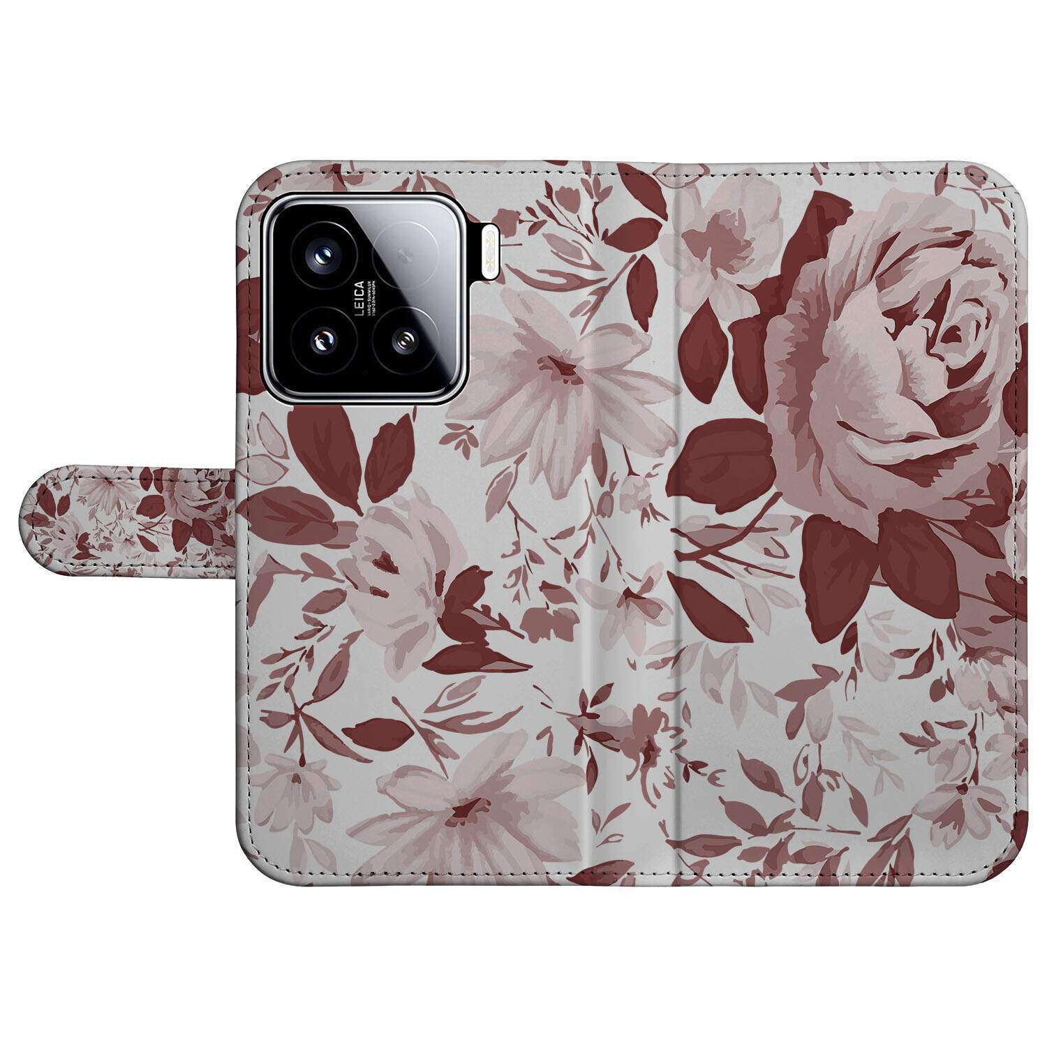 Hoesje Xiaomi 15 Watercolor Flowers bookcase bloemen patroon voorkant