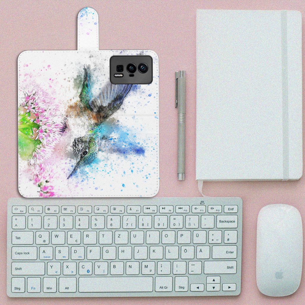 Hoesje Xiaomi Poco F5 Pro Vogel met kleurrijk kolibrie design, perfect als cadeau voor gebruiksgemak en bescherming.