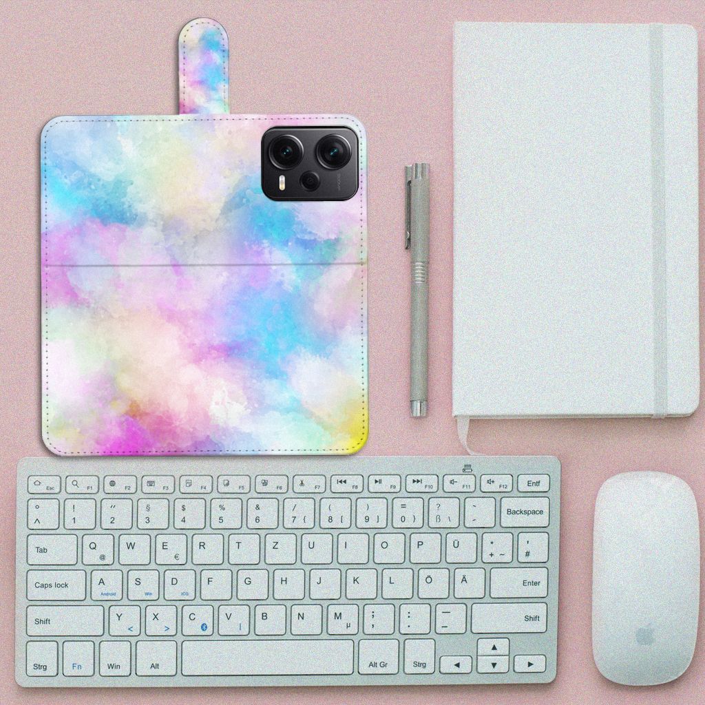 Hoesje Xiaomi Poco X5 Pro | Note 12 Pro 5G Watercolor Light met kleurrijk ontwerp en pasjeshouder.