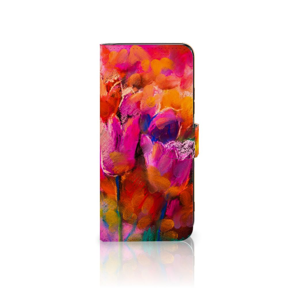 Hoesje Xiaomi Redmi 12 Tulips telefoonhoesje kleurrijk tulpen design aanzicht