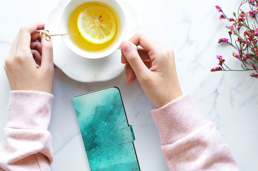 Hoesje Xiaomi Redmi Note 12 4G Painting Blue ontwerp bovenaanzicht