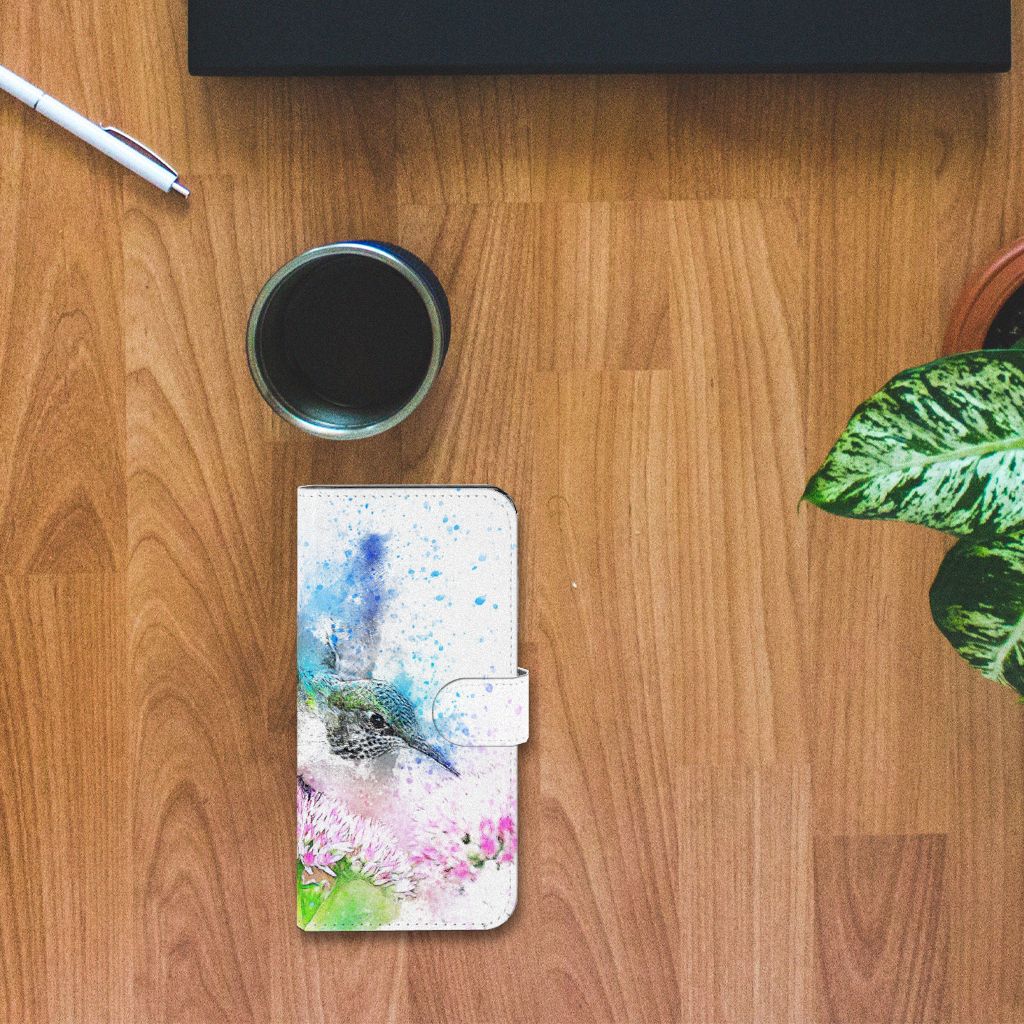 Hoesje Xiaomi Redmi Note 12 Pro Plus Vogel hoesje kolibrie bloem bovenaanzicht