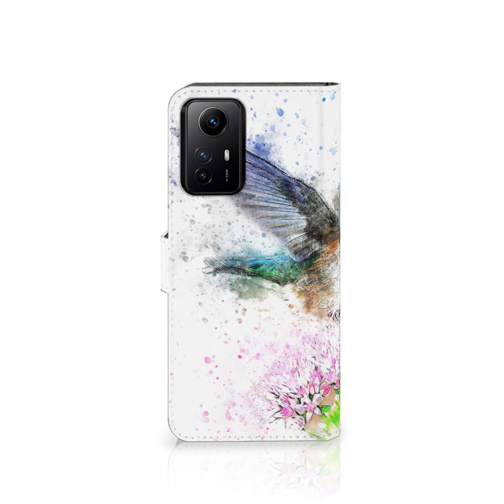 Hoesje Xiaomi Redmi Note 12S Vogel met kleurrijke kolibrie en bloem, perfect als cadeau voor stijl, bescherming en gebruiksgemak 🌸.