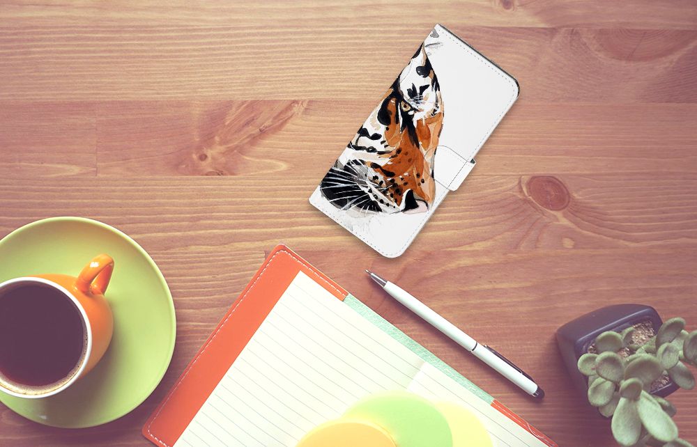 Hoesje Xiaomi Redmi Note 13 5G Watercolor Tiger bovenaanzicht