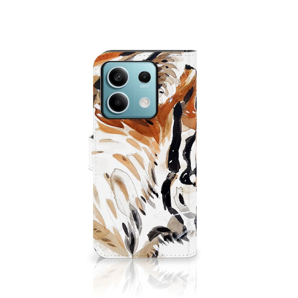 Hoesje Xiaomi Redmi Note 13 5G Watercolor Tiger tijger design voorkant