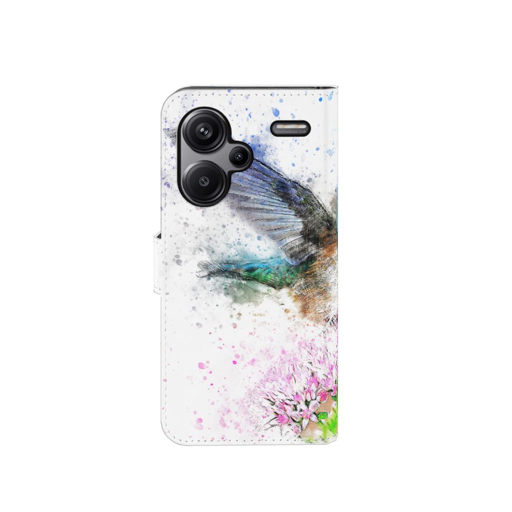 Hoesje Xiaomi Redmi Note 13 Pro Plus Vogel design kolibrie aanzicht