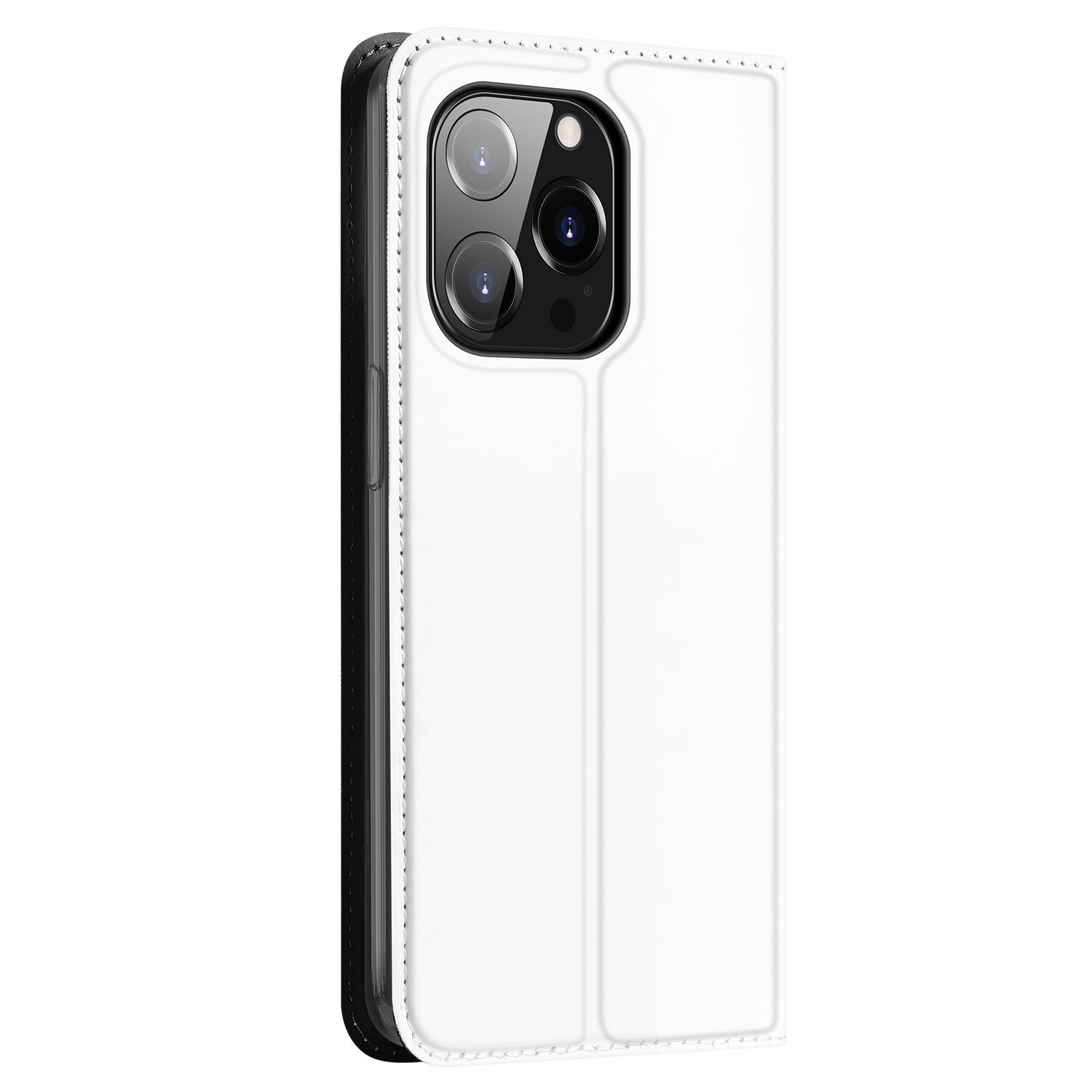Apple iPhone 14 Pro Max Hoesje iPhone 14 Pro Max Bookcase Wit met Pashouder en Standaard zijaanzicht