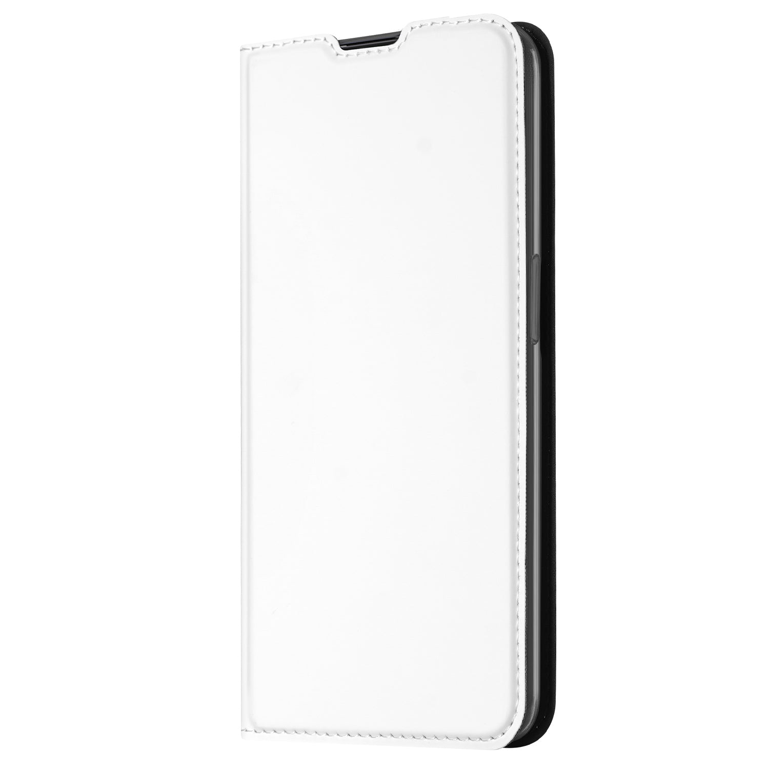 Hoesje iPhone 14 Pro Max Bookcase Wit met Pashouder en Standaard voorkant zijaanzicht