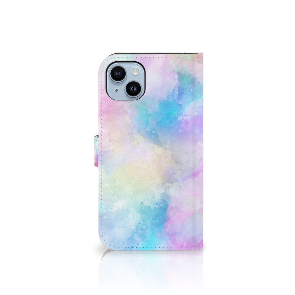 Hoesje iPhone 15 Plus Watercolor Light pasjeshouder design watercolor aanzicht