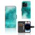 Hoesje iPhone 15 Pro Painting Blue met prachtig blauw palet design en ruimte voor 3 pasjes.