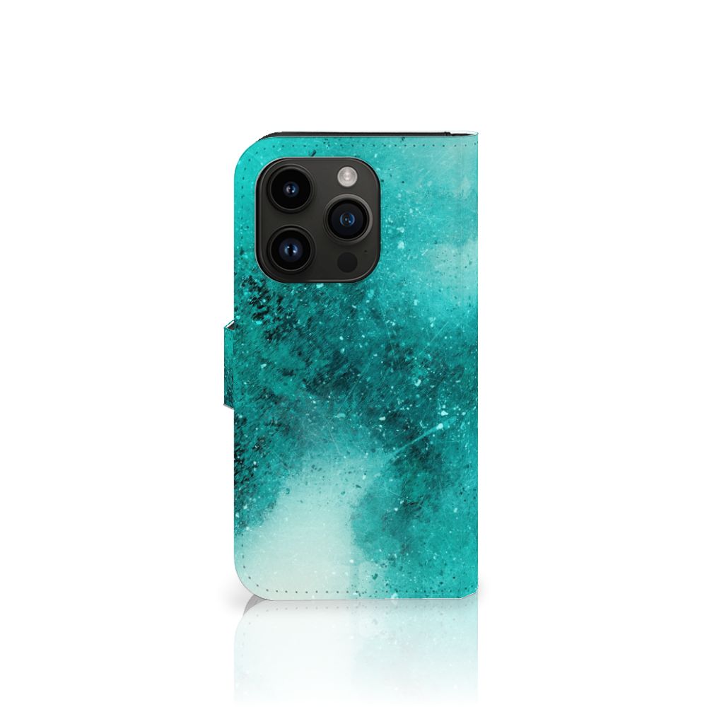 Hoesje iPhone 15 Pro Painting Blue met een magisch ontwerp in verschillende tinten blauw 🌊