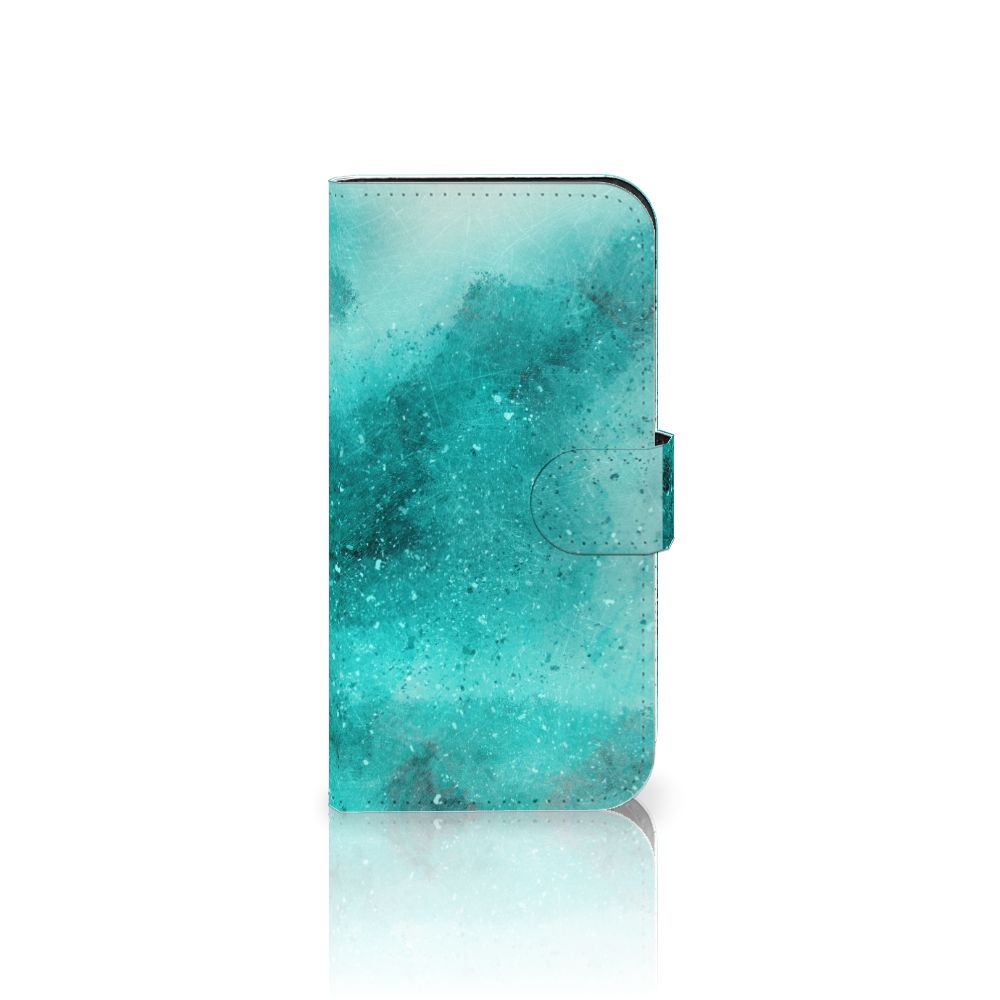 Hoesje iPhone 15 Pro Painting Blue met betoverend blauw palet design en ruimte voor 3 pasjes 💙.