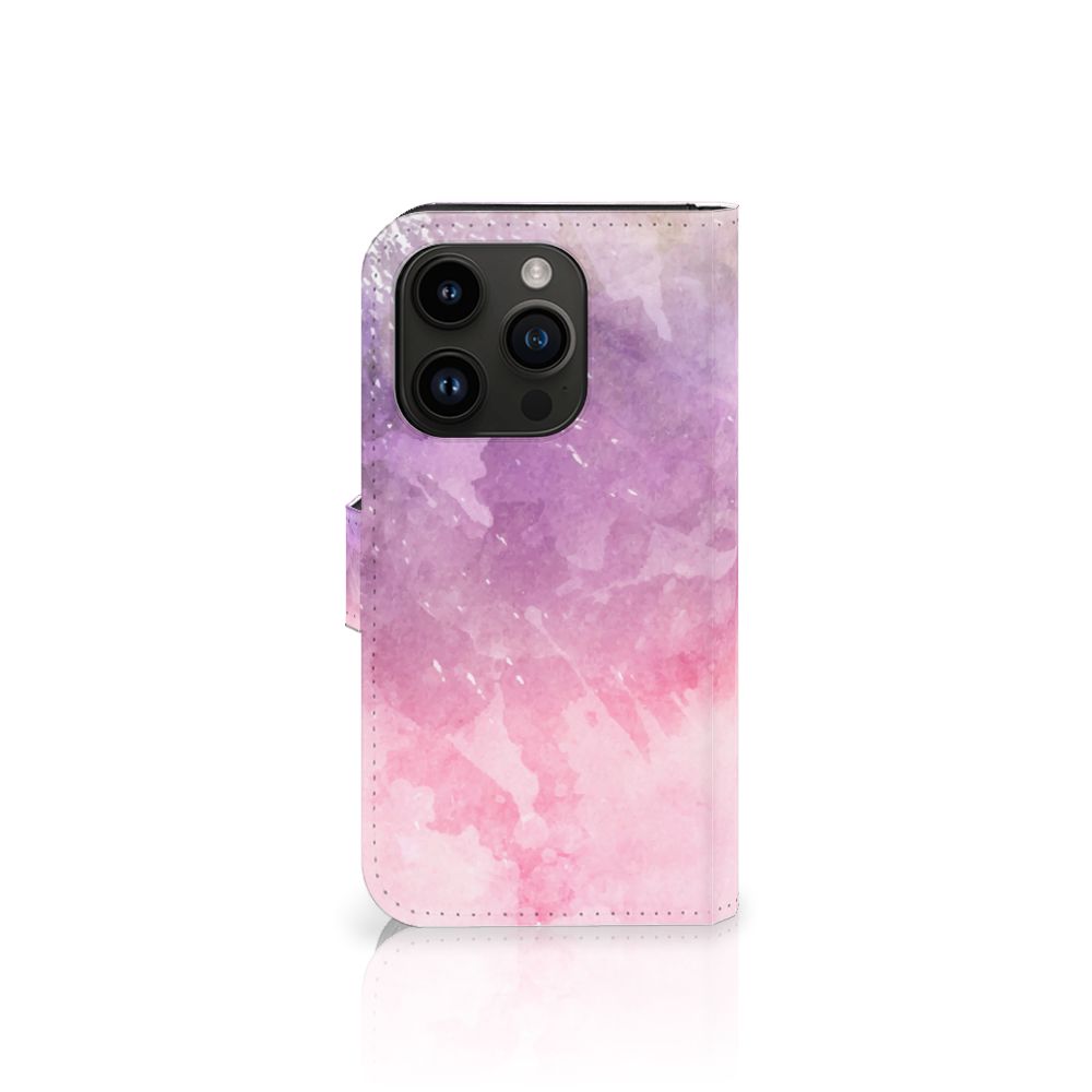 Hoesje iPhone 15 Pro Pink Purple Paint met een prachtig aquarelontwerp 🌈