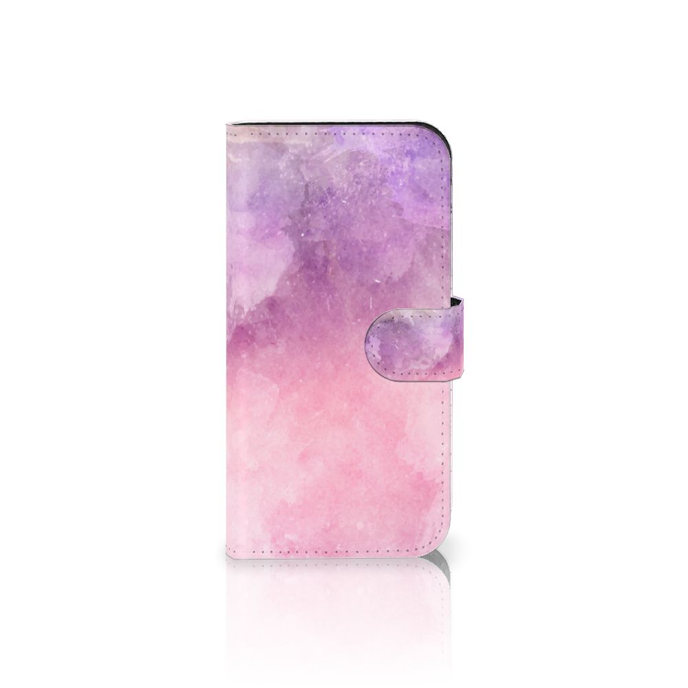 Hoesje iPhone 15 Pro Pink Purple Paint met schilderachtig ontwerp in roze en paarse kleuren.