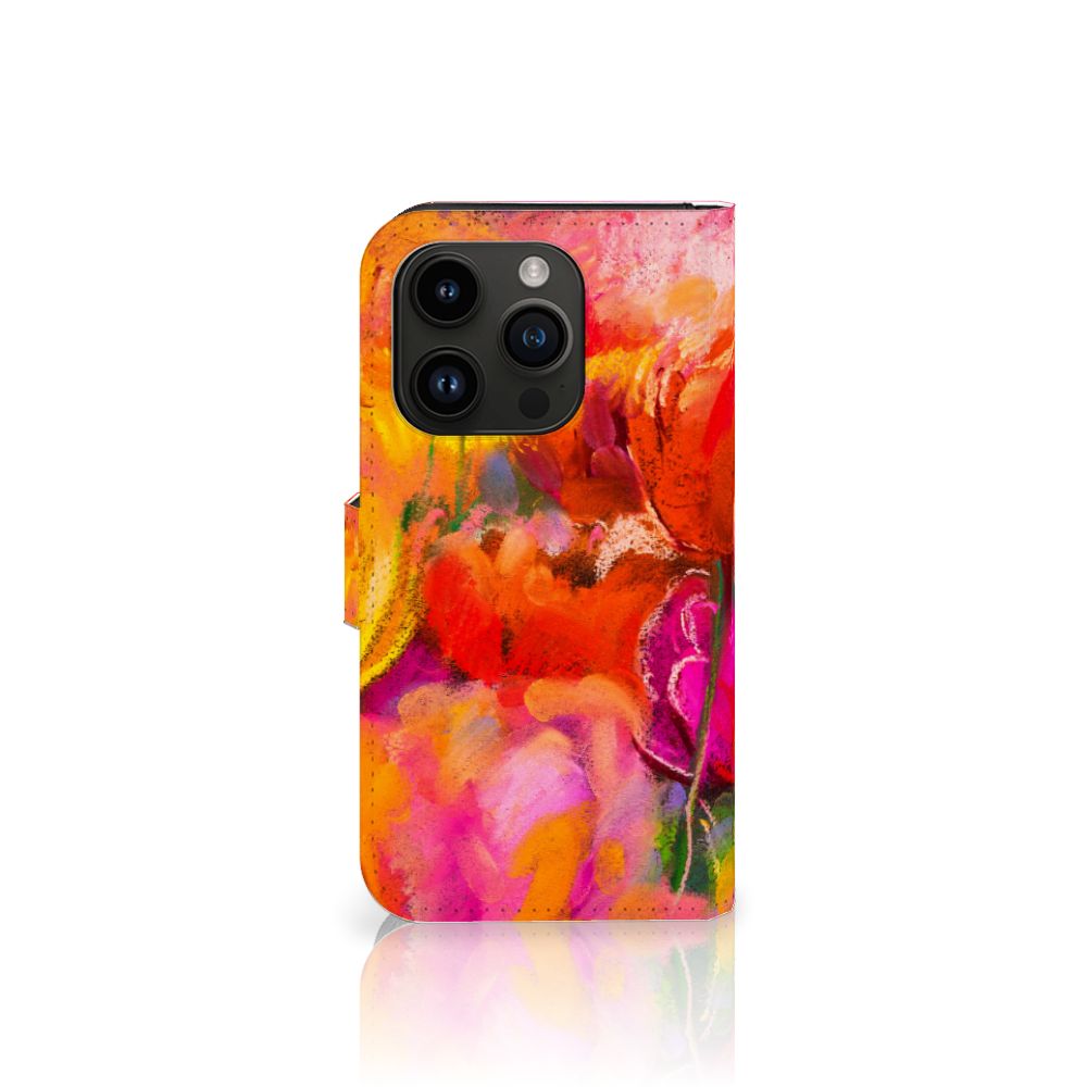 Hoesje iPhone 15 Pro Tulips met kleurrijk ontwerp van prachtige tulpen 🌷.