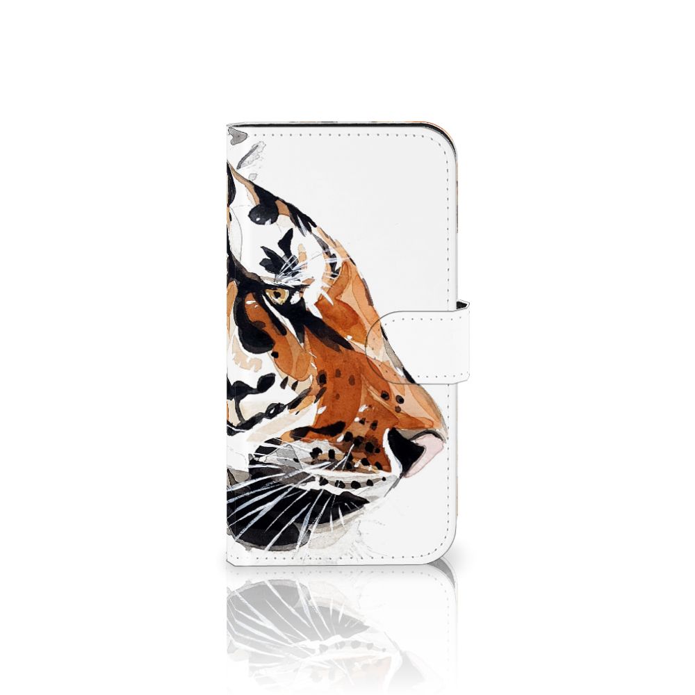 Hoesje iPhone 15 Watercolor Tiger met abstract tijgerontwerp, perfect voor een unieke uitstraling.
