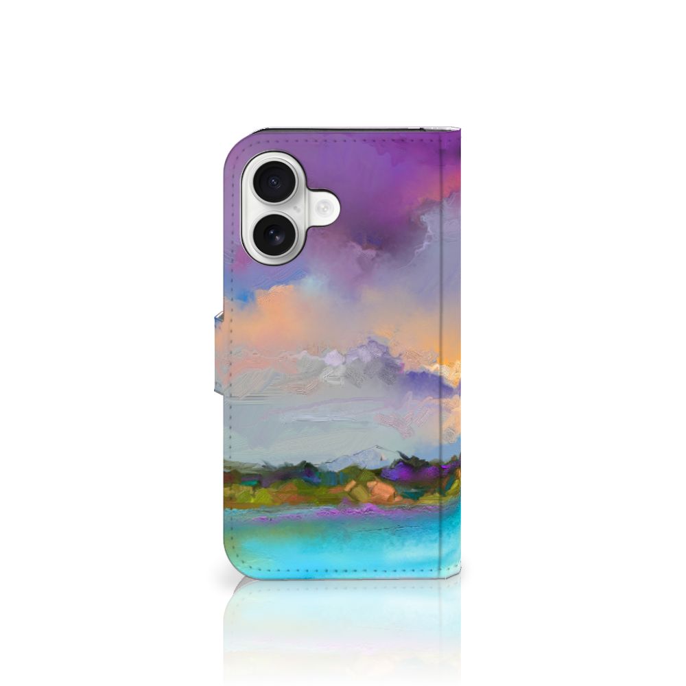 Apple iPhone 16 hoesje iPhone 16 Boat zij aanzicht abstracte kleuren