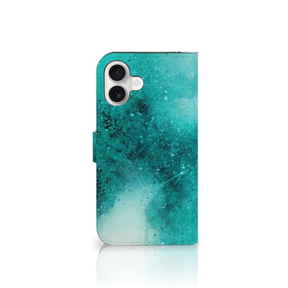 Apple iPhone 16 Plus hoesje Painting Blue design voorkant