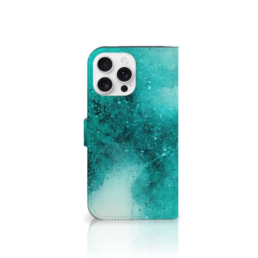 Apple iPhone 16 Pro Max Hoesje Painting Blue voorkant blauw design