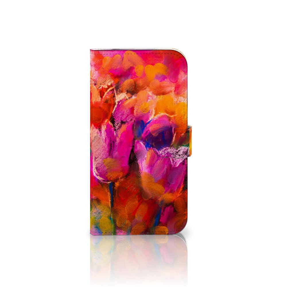 Hoesje iPhone 16 Pro Max Tulips telefoonhoes kleurrijk design tulpen vooraanzicht